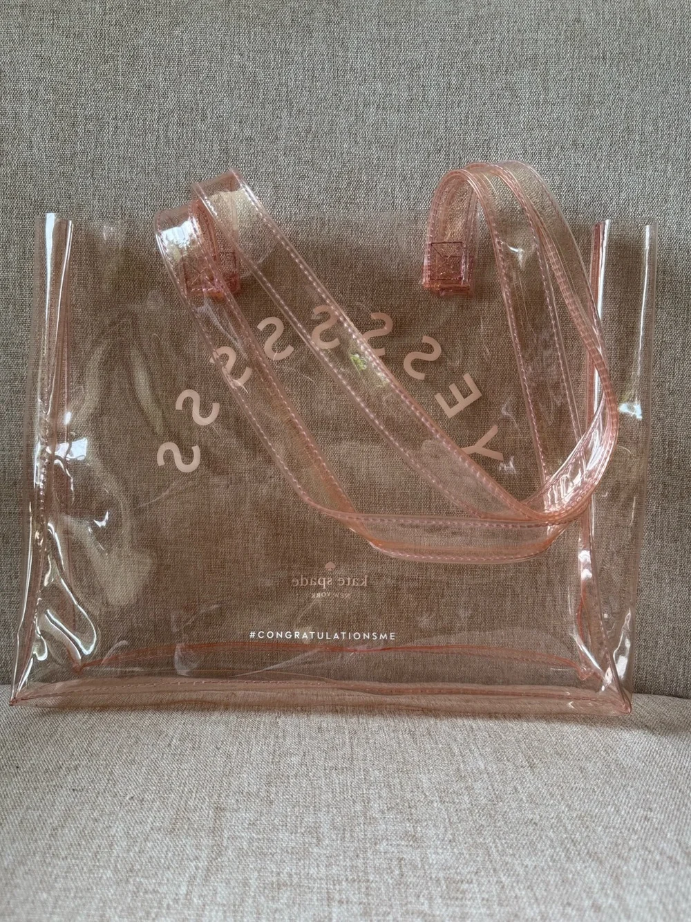 Kate Spade City Tote Clear Blush Pink Stadium Bag